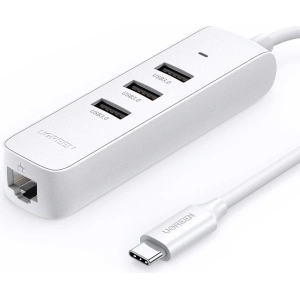 UGREEN CM416 4-in-1 USB HUB Type C - 3x USB Type A 3.1 Gen 1 + RJ45 PD white