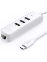 Wholesale UGREEN CM416 4-in-1 USB HUB Type C - 3x USB Type A 3.1 Gen 1 + RJ45 PD white - UGR1316WHT - {ean13} - Hurt