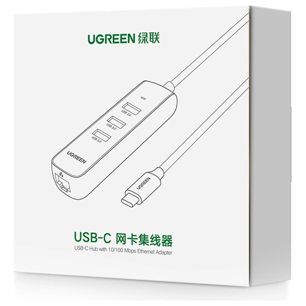 Hurtownia GSM - Hub UGREEN CM416 4w1 USB-C - 3x USB 3.1 Gen 1 + RJ45 PD bílý - UGR1316WHT - {ean13} - Hurt