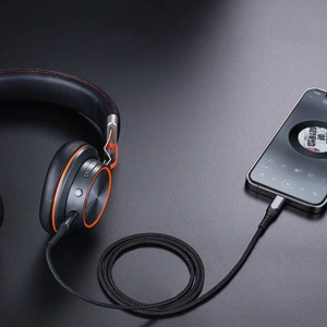 Wholesale Joyroom SY-A02 Lightning - AUX Cable 200cm Black - JYR094BLK - {ean13} - Hurt