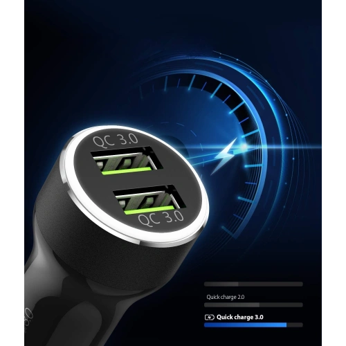 Ładowarka samochodowa Ringke RealX2 2x Quick Charge 3.0 Black