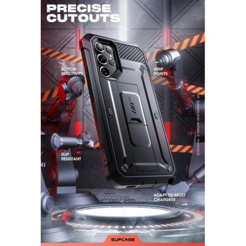 Etui Supcase Unicorn Beetle Pro Samsung Galaxy S22 Ultra Black [2 SET]