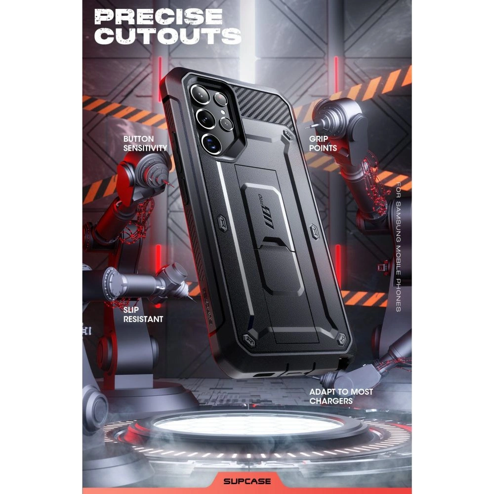Hurtownia GSM - Etui Supcase Unicorn Beetle Pro Samsung Galaxy S22 Ultra Black [2 SET] - SPC273BLK - {ean13} - Hurt