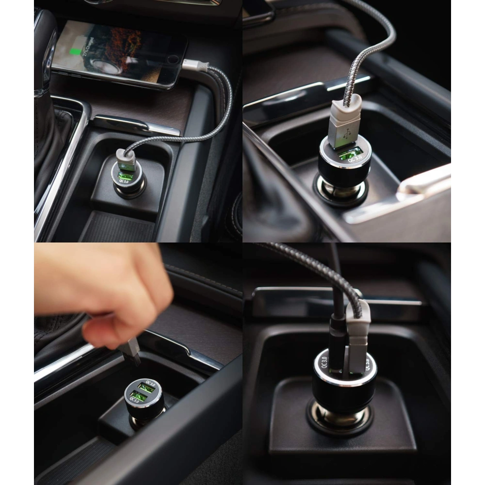 Hurtownia GSM - Nabíječka do auta Ringke RealX2 2x Quick Charge 3.0 Černá - RGK921 - {ean13} - Hurt