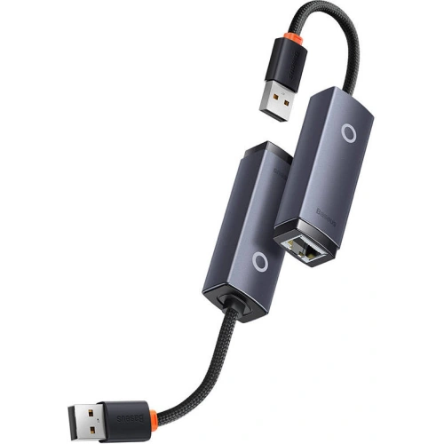 Adapter sieciowy Baseus Lite Series USB do RJ45, 100Mbps (szary)