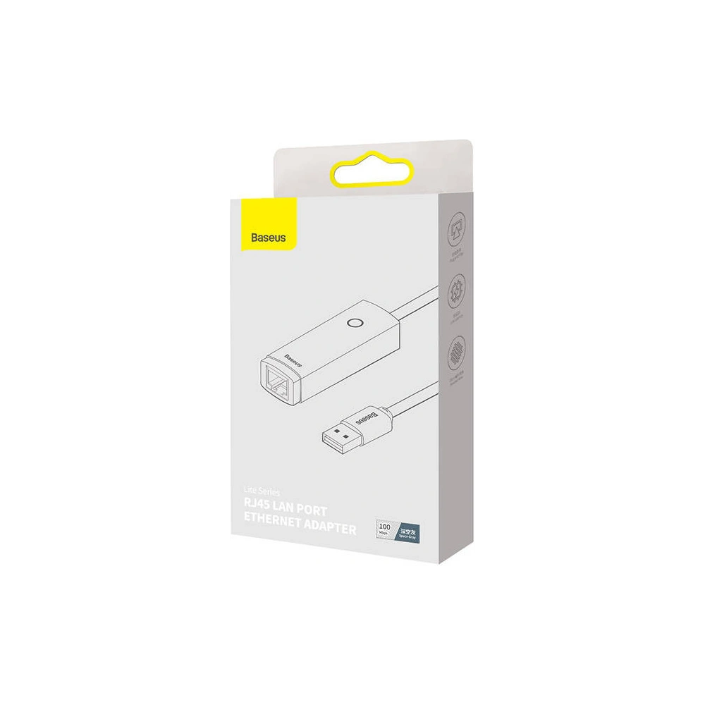 Hurtownia GSM - Adaptér síťový Baseus Lite Series USB na RJ45, 100Mbps (šedý) - BSU3379GRY - {ean13} - Hurt