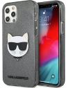 Karl Lagerfeld KLHCP12MCHTUGLB Apple iPhone 12/12 Pro black hardcase Glitter Choupette