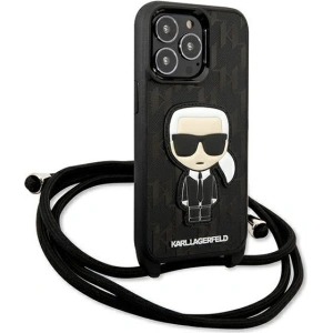 Etui Karl Lagerfeld KLHCP13LCMNIPK Apple iPhone 13 Pro hardcase czarny/black Leather Monogram Patch and Cord Iconik