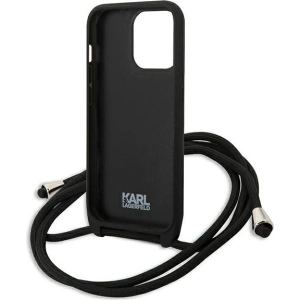 Etui Karl Lagerfeld KLHCP13LCMNIPK Apple iPhone 13 Pro hardcase czarny/black Leather Monogram Patch and Cord Iconik