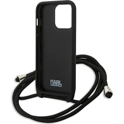 Etui Karl Lagerfeld KLHCP13LCMNIPK Apple iPhone 13 Pro hardcase czarny/black Leather Monogram Patch and Cord Iconik
