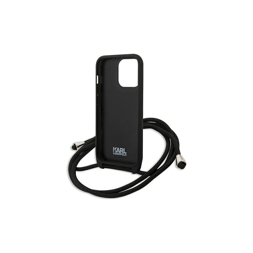 Hurtownia GSM - Etui Karl Lagerfeld KLHCP13LCMNIPK Apple iPhone 13 Pro hardcase czarny/black Leather Monogram Patch and Cord Iconik - KLD952BLK - {ean13} - Hurt