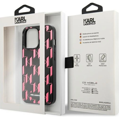 Etui Karl Lagerfeld KLHCP13LMNMP1P Apple iPhone 13 Pro hardcase różowy/pink Monogram Plaque