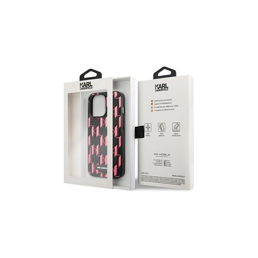 Wholesale Karl Lagerfeld KLHCP13LMNMP1P Apple iPhone 13 Pro hardcase pink Monogram Plaque - KLD953PNK - {ean13} - Hurt