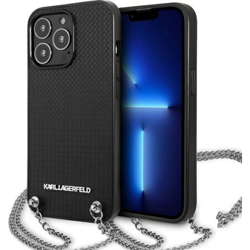 Etui Karl Lagerfeld KLHCP13LPMK Apple iPhone 13 Pro hardcase czarny/black Leather Textured and Chain