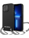 Etui Karl Lagerfeld KLHCP13LPMK Apple iPhone 13 Pro hardcase černý/black kožené s texturou a řetězem