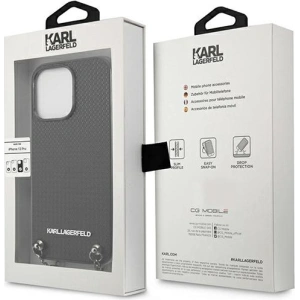 Etui Karl Lagerfeld KLHCP13LPMK Apple iPhone 13 Pro hardcase czarny/black Leather Textured and Chain