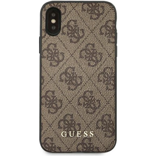 Etui Guess GUHCI65G4GFBR Apple iPhone XS Max brązowy/brown hard case 4G Metal Gold Logo