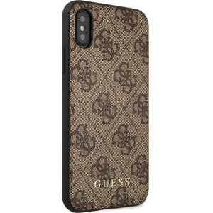 Hurtownia GSM - Case Guess GUHCI65G4GFBR Apple iPhone XS Max braun/braun Hülle Hard Case 4G Metall Gold Logo - GUE1820BR - {ean13} - Hurt