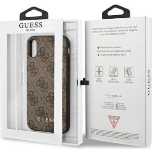 Hurtownia GSM - Case Guess GUHCI65G4GFBR Apple iPhone XS Max braun/braun Hülle Hard Case 4G Metall Gold Logo - GUE1820BR - {ean13} - Hurt