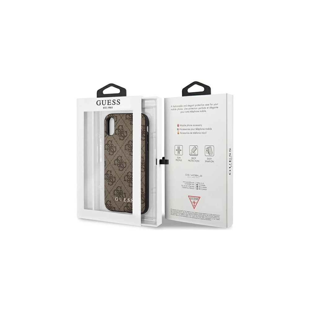 Hurtownia GSM - Etui Guess GUHCI65G4GFBR Apple iPhone XS Max hnědý/brown hard case 4G Metal Gold Logo - GUE1820BR - {ean13} - Hurt