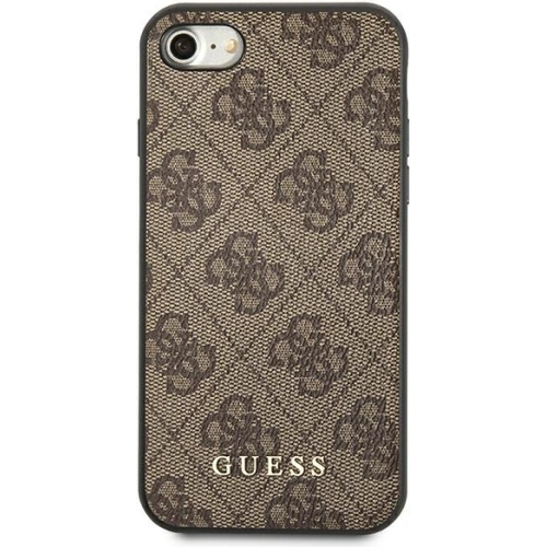 Etui Guess GUHCI8G4GFBR Apple iPhone SE 2022/2020/8/7 brązowy/brown hard case 4G Metal Gold Logo
