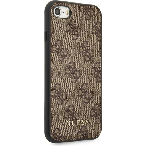 Etui Guess GUHCI8G4GFBR Apple iPhone SE 2022/2020/8/7 brązowy/brown hard case 4G Metal Gold Logo