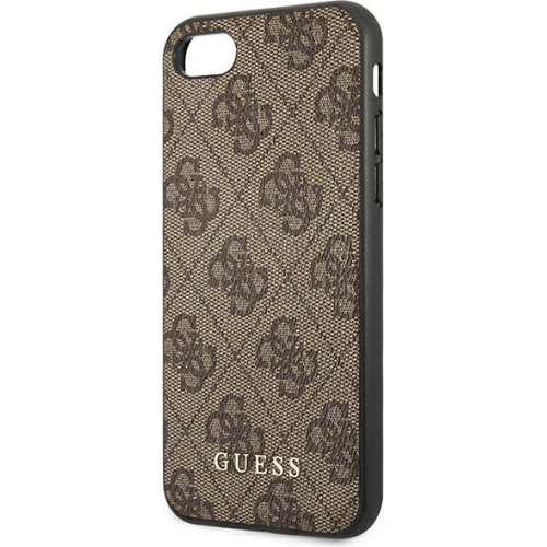 Etui Guess GUHCI8G4GFBR Apple iPhone SE 2022/2020/8/7 brązowy/brown hard case 4G Metal Gold Logo