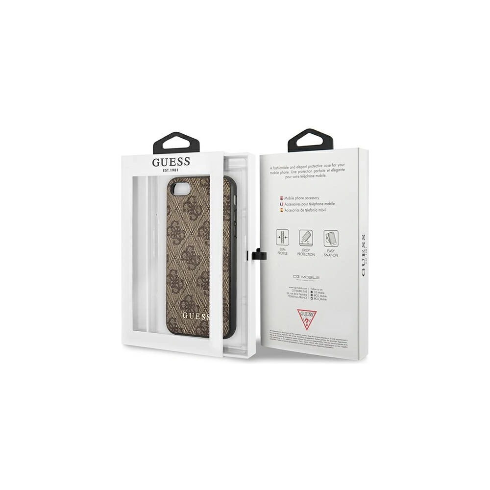 Hurtownia GSM - Etui Guess GUHCI8G4GFBR Apple iPhone SE 2022/2020/8/7 hnědý/brown tvrdý kryt 4G Metal Gold Logo - GUE1821BR - {ean13} - Hurt