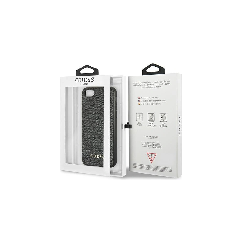 Hurtownia GSM - Etui Guess GUHCI8G4GFGR Apple iPhone SE 2022/2020/8/7 szary/grey hard case 4G Metal Gold Logo - GUE1822GRY - {ean13} - Hurt