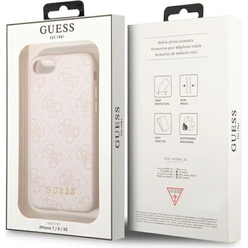 Etui Guess GUHCI8G4GFPI Apple iPhone SE 2022/2020/8/7 różowy/pink hard case 4G Metal Gold Logo