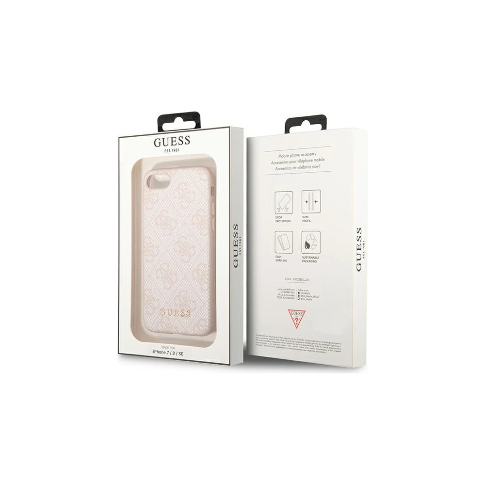 Hurtownia GSM - Etui Guess GUHCI8G4GFPI Apple iPhone SE 2022/2020/8/7 růžové/ružové tvrdé pouzdro 4G Metal Gold Logo - GUE1823PNK - {ean13} - Hurt