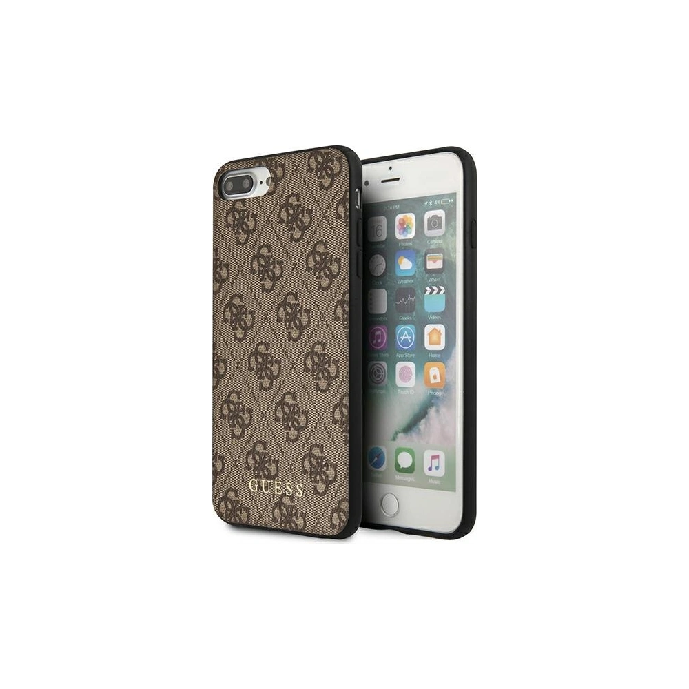 Hurtownia GSM - Etui Guess GUHCI8LG4GFBR Apple iPhone 8/7 Plus hnědý/brown tvrdý kryt 4G Metal Gold Logo - GUE1824BR - {ean13} - Hurt