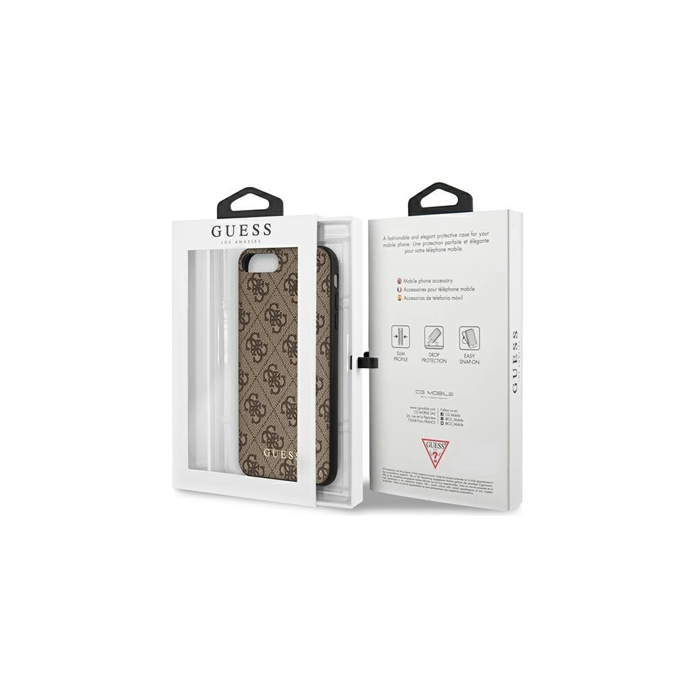 Hurtownia GSM - Etui Guess GUHCI8LG4GFBR Apple iPhone 8/7 Plus hnědý/brown tvrdý kryt 4G Metal Gold Logo - GUE1824BR - {ean13} - Hurt