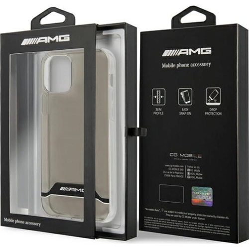 Etui Mercedes AMG AMHCP12MTCBW Apple iPhone 12/12 Pro przezroczysty/transparent hardcase Electroplate Black&White