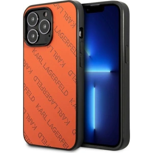Etui Karl Lagerfeld KLHCP13LPTLO Apple iPhone 13 Pro hardcase pomarańczowy/orange Perforated Allover