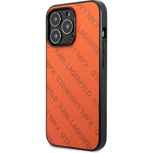 Etui Karl Lagerfeld KLHCP13LPTLO Apple iPhone 13 Pro hardcase pomarańczowy/orange Perforated Allover