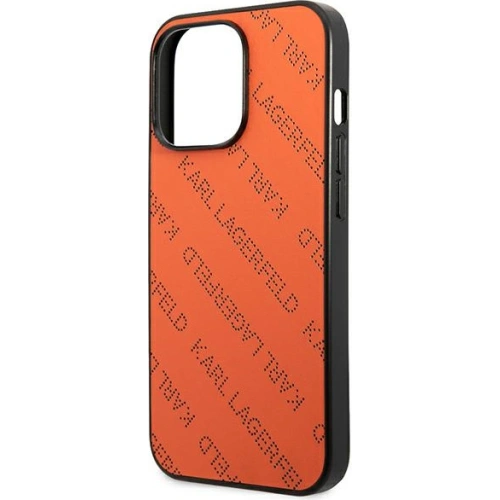 Etui Karl Lagerfeld KLHCP13LPTLO Apple iPhone 13 Pro hardcase pomarańczowy/orange Perforated Allover