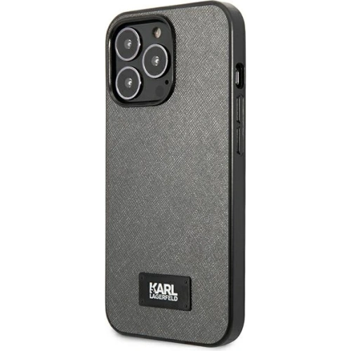 Etui Karl Lagerfeld KLHCP13LSFMP2DG Apple iPhone 13 Pro hardcase srebrny/silver Saffiano Plaque