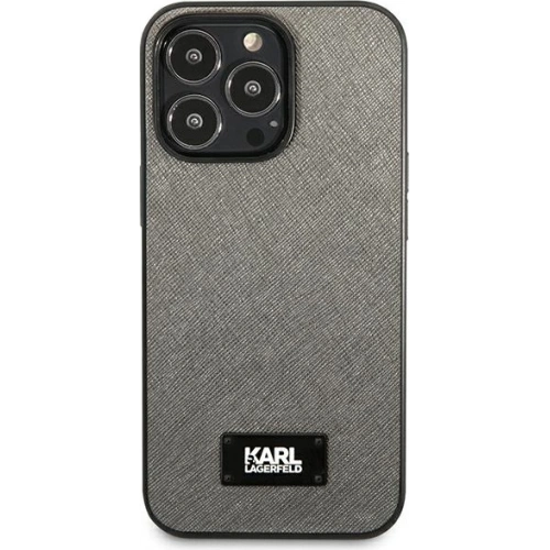 Etui Karl Lagerfeld KLHCP13LSFMP2DG Apple iPhone 13 Pro hardcase srebrny/silver Saffiano Plaque