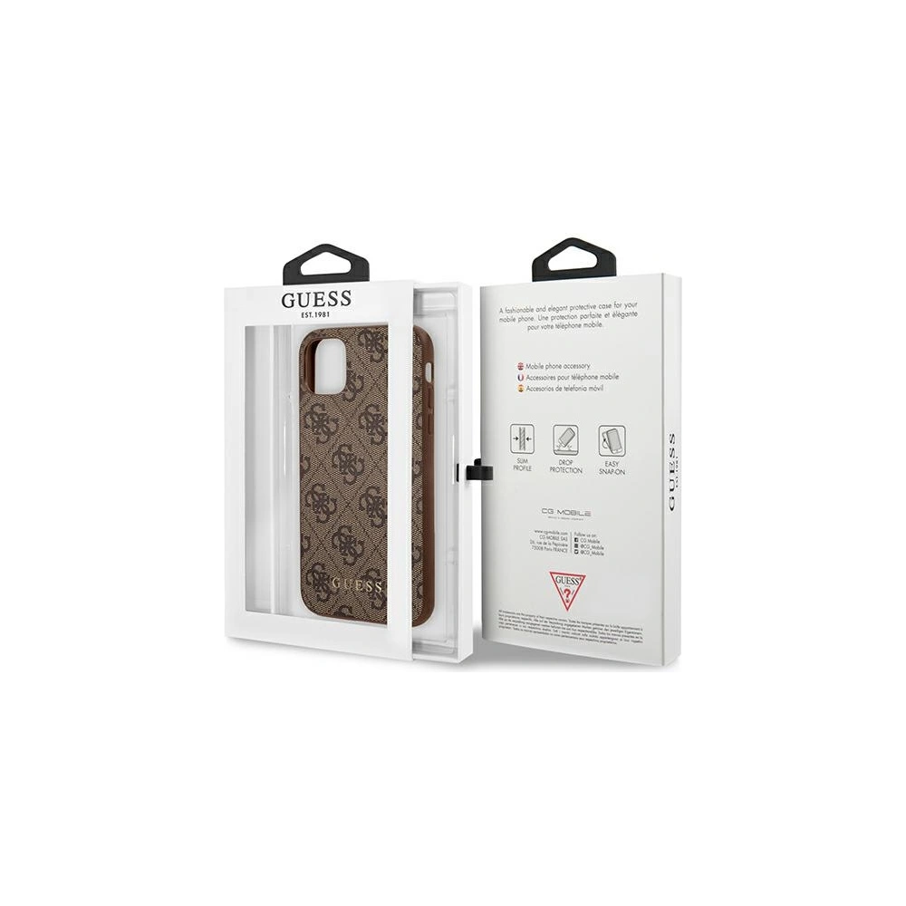 Wholesale Guess GUHCN58G4GFBR Apple iPhone 11 Pro brown hard case 4G Metal Gold Logo - GUE1825BR - {ean13} - Hurt