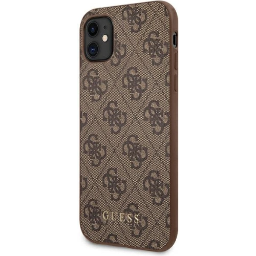 Etui Guess GUHCN61G4GFBR Apple iPhone 11 brązowy/brown hard case 4G Metal Gold Logo