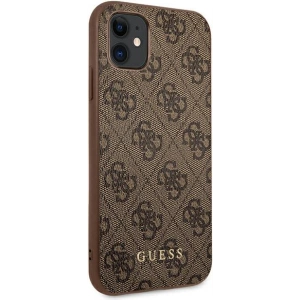 Hurtownia GSM - Etui Guess GUHCN61G4GFBR Apple iPhone 11 brązowy/brown hard case 4G Metal Gold Logo - GUE1828BR - {ean13} - Hurt