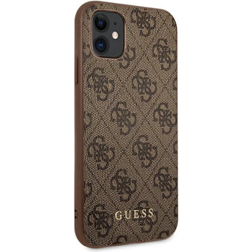 Etui Guess GUHCN61G4GFBR Apple iPhone 11 brązowy/brown hard case 4G Metal Gold Logo