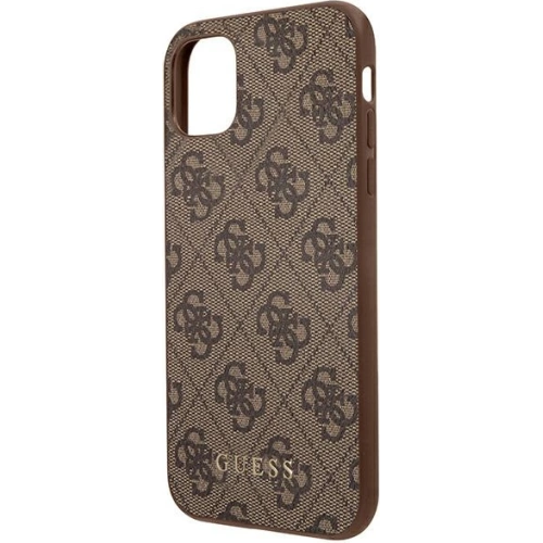 Etui Guess GUHCN61G4GFBR Apple iPhone 11 brązowy/brown hard case 4G Metal Gold Logo