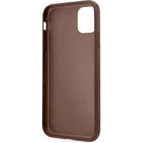 Etui Guess GUHCN61G4GFBR Apple iPhone 11 brązowy/brown hard case 4G Metal Gold Logo