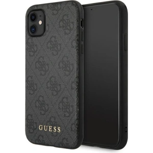 Hurtownia GSM - Etui Guess GUHCN61G4GFGR Apple iPhone 11 szary/grey hard case 4G Metal Gold Logo - GUE1829GRY - {ean13} - Hurt
