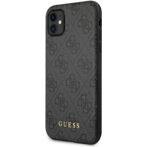 Hurtownia GSM - Etui Guess GUHCN61G4GFGR Apple iPhone 11 szary/grey hard case 4G Metal Gold Logo - GUE1829GRY - {ean13} - Hurt