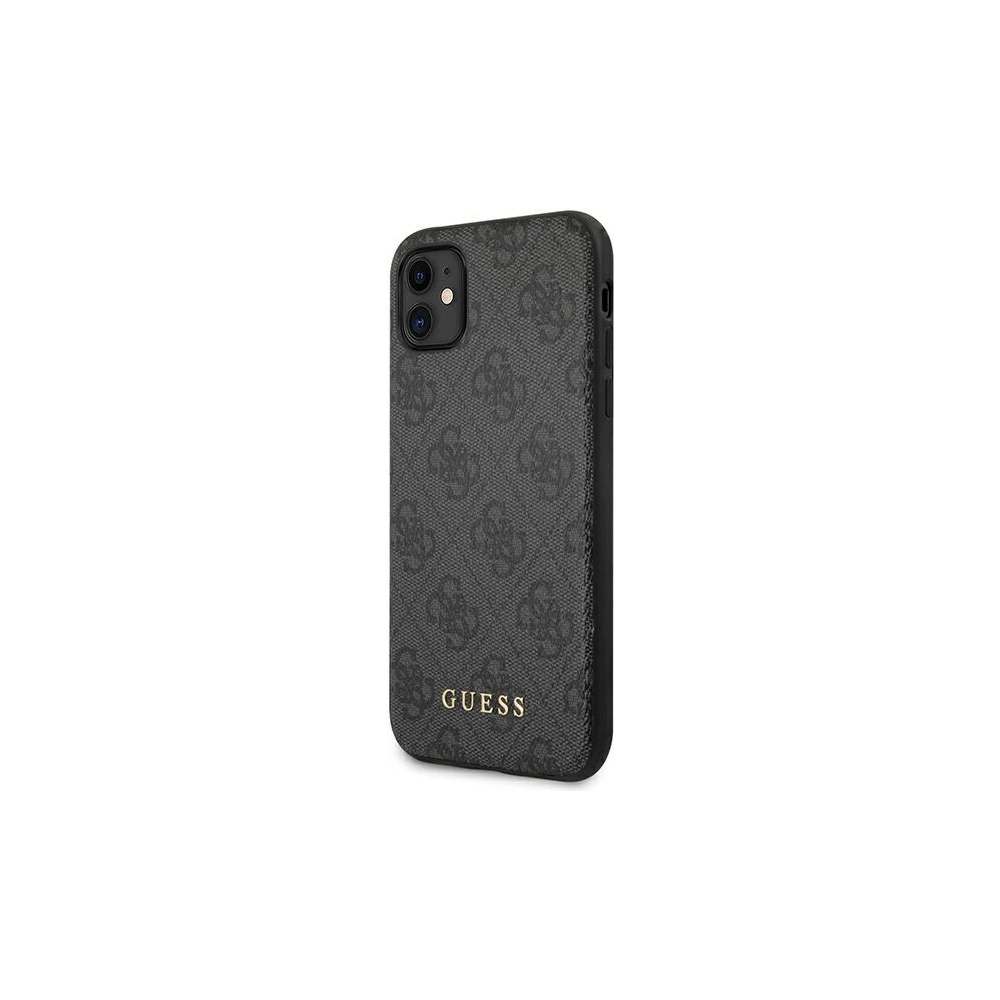 Hurtownia GSM - Etui Guess GUHCN61G4GFGR Apple iPhone 11 šedé/grey hard case 4G Metal Gold Logo - GUE1829GRY - {ean13} - Hurt