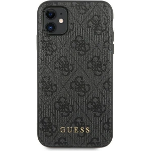 Hurtownia GSM - Etui Guess GUHCN61G4GFGR Apple iPhone 11 szary/grey hard case 4G Metal Gold Logo - GUE1829GRY - {ean13} - Hurt