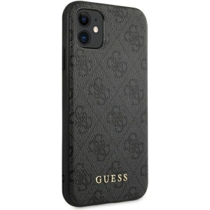 Hurtownia GSM - Etui Guess GUHCN61G4GFGR Apple iPhone 11 szary/grey hard case 4G Metal Gold Logo - GUE1829GRY - {ean13} - Hurt
